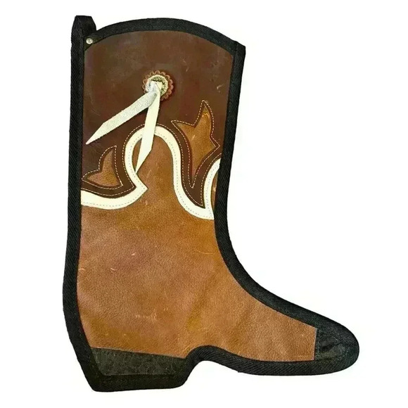 Saddle Barn Leather Western Cowboy Boot Christmas Holiday Stocking - Picture 1 of 3